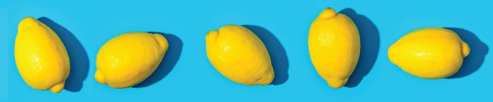 Lemon Slider Image with Turquoise Background